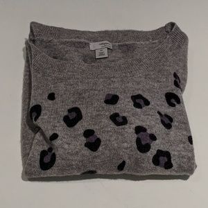 NWOT Halogen Leopard Print Cashmere Sweater